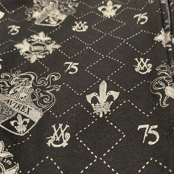 VTG Avirex all over print silver logo full zip sweatshirt size XL rare in EUC - Picture 9 of 14